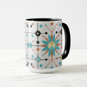 Retro Mid Century Atomic Geometric Pattern Mug
