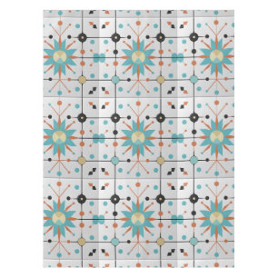 Retro Mid Century Atomic Geometric Pattern Tablecloth