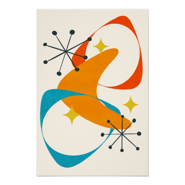 Retro Mid Century Atomic Space Age Abstract 20 Poster (Front)