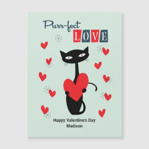 Retro Mid Century Atomic Valentine's Day Cat