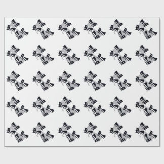 Retro, mid century black cats wrapping paper