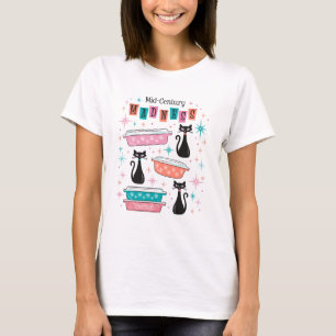 Retro Mid-Century BlackKitty Cats Pyrex T-Shirt