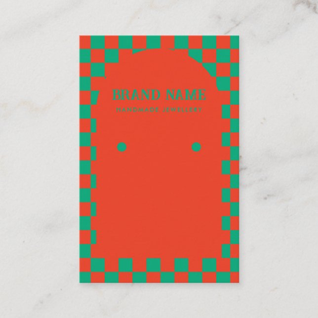 Retro Mid Century Christmas Earrings Display Card (Front)
