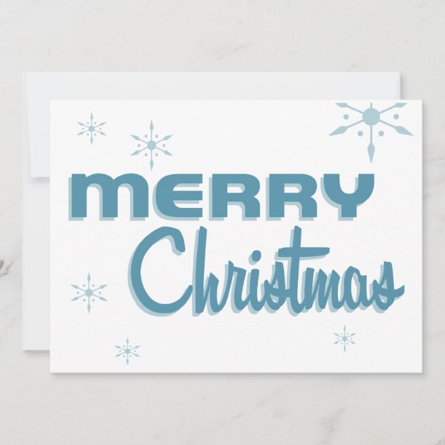 Retro Mid-Century Christmas Party Invitation White (Front)