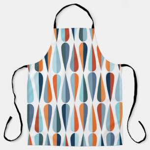 Retro mid-century, drop shapes pattern. apron