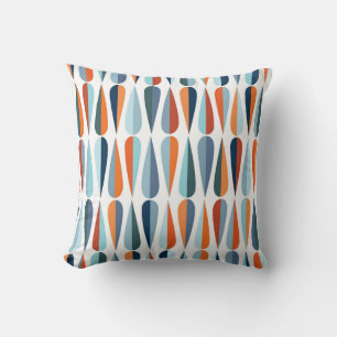 Retro mid-century, drop shapes pattern. cushion
