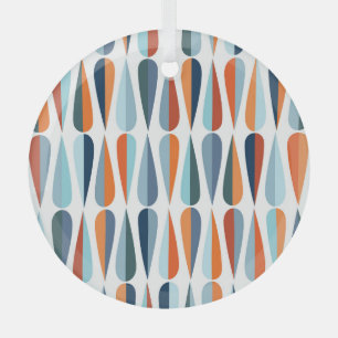 Retro mid-century, drop shapes pattern. glass tree decoration