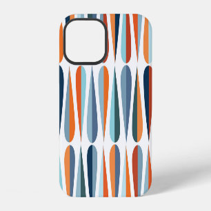 Retro mid-century, drop shapes pattern. iPhone 12 case
