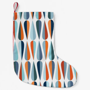 Retro mid-century, drop shapes pattern. small christmas stocking