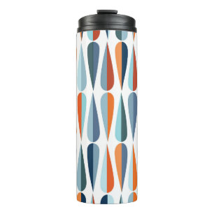 Retro mid-century, drop shapes pattern. thermal tumbler