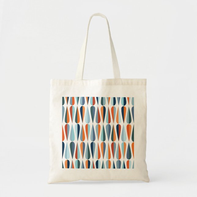 Retro mid-century, drop shapes pattern. tote bag (Front)