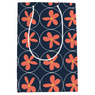 Retro Mid-Century Floral Gift Bag