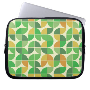 Retro Mid century Geometric floral green Laptop Sleeve
