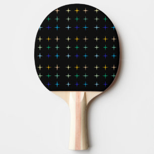 Retro Mid Century Geometric Stars Art Design Ping Pong Paddle