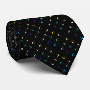 Retro Mid Century Geometric Stars Art Design Tie