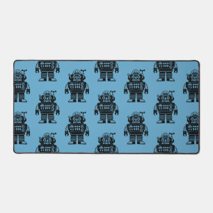 Retro Mid Century Inspired Robot Pattern Desk Mat