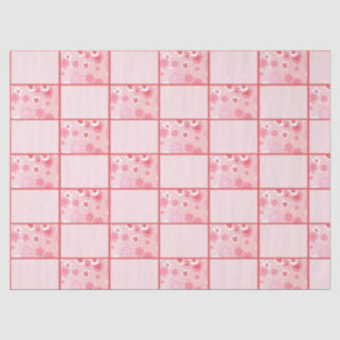 Retro Mid Century Mod Vintage Floral on Light Pink Tissue Paper