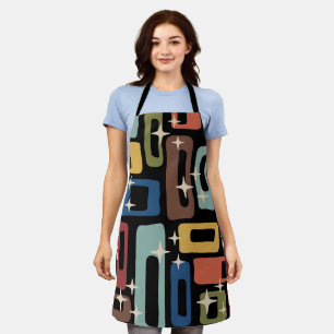 Retro Mid Century Modern Abstract Apron