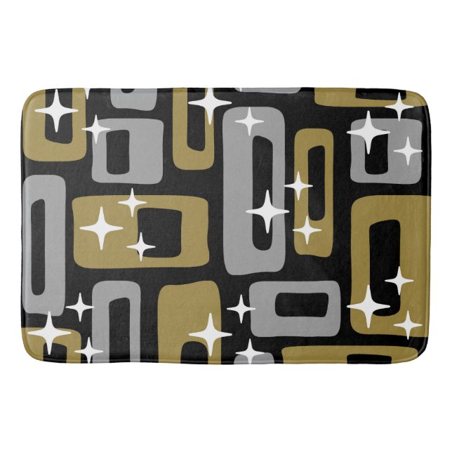 Retro Mid Century Modern Abstract Bath Mat (Front)