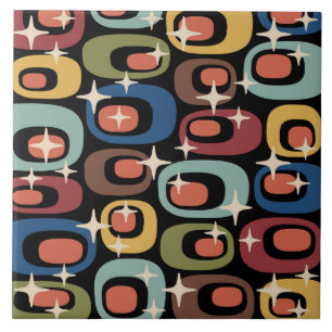 Retro Mid Century Modern Abstract Ceramic Tile