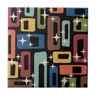 Retro Mid Century Modern Abstract Ceramic Tile