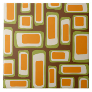 Retro Mid Century Modern Abstract Ceramic Tile