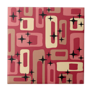 Retro Mid Century Modern Abstract Ceramic Tile
