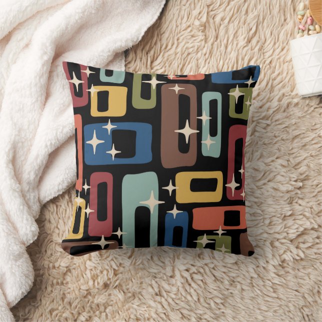 Retro Mid Century Modern Abstract Cushion (Blanket)