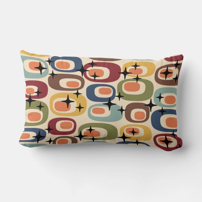Retro Mid Century Modern Abstract Lumbar Cushion (Back)