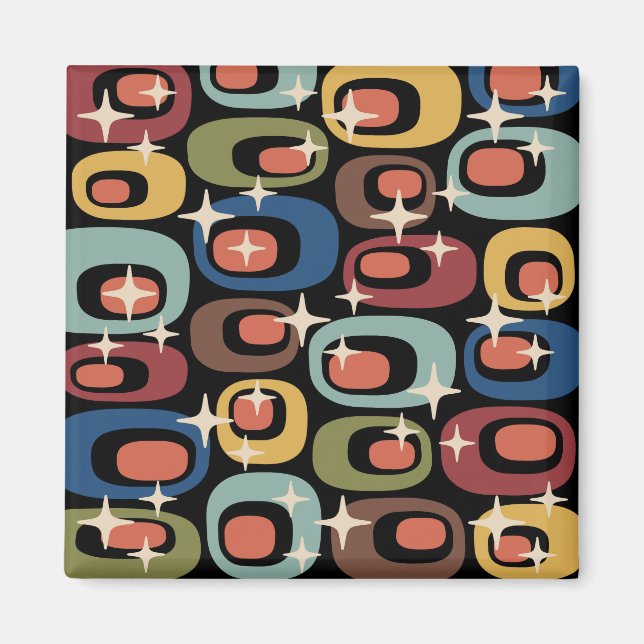 Retro Mid Century Modern Abstract Magnet (Front)