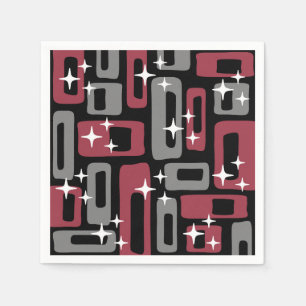 Retro Mid Century Modern Abstract Napkin