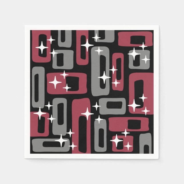 Retro Mid Century Modern Abstract Napkin (Front)