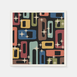 Retro Mid Century Modern Abstract Napkin