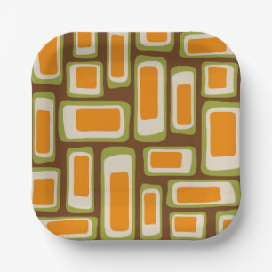 Retro Mid Century Modern Abstract Paper Plate