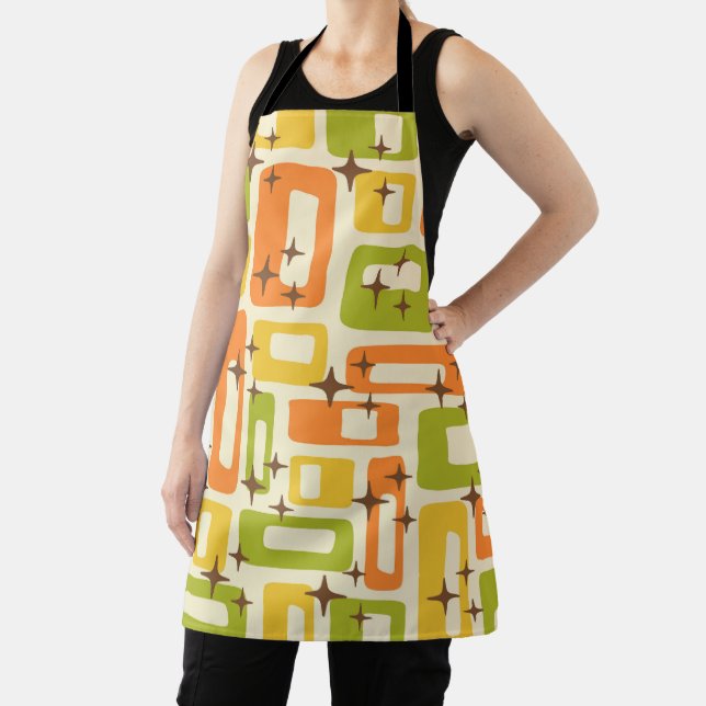 Retro Mid Century Modern Abstract Pattern Apron (Insitu)