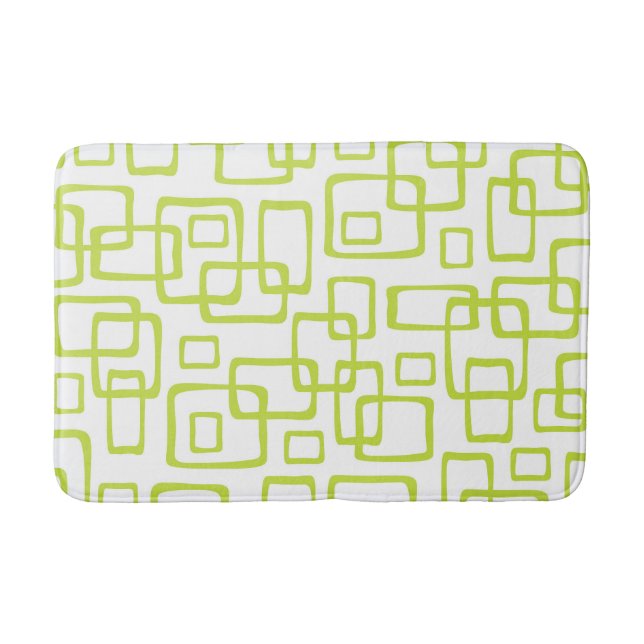Retro Mid Century Modern Abstract Pattern Bath Mat (Front)