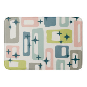 Retro Mid Century Modern Abstract Pattern Bath Mat