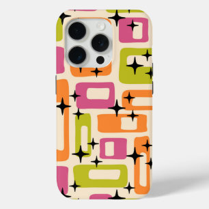 Retro Mid Century Modern Abstract Pattern iPhone 15 Pro Case