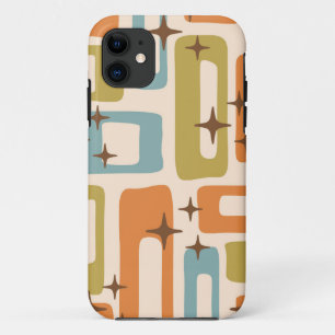 Retro Mid Century Modern Abstract Pattern iPhone 11 Case