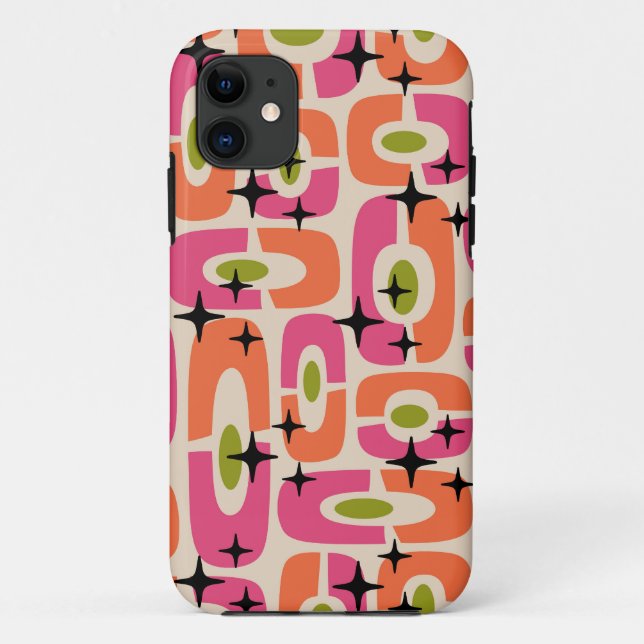 Retro Mid Century Modern Abstract Pattern Case-Mate iPhone Case (Back)