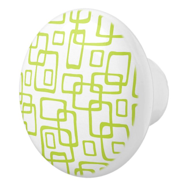 Retro Mid Century Modern Abstract Pattern Ceramic Knob (Right)