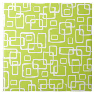 Retro Mid Century Modern Abstract Pattern Ceramic Tile