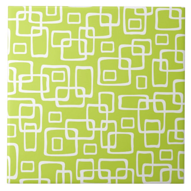 Retro Mid Century Modern Abstract Pattern Ceramic Tile (Front)