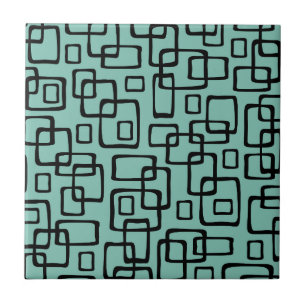 Retro Mid Century Modern Abstract Pattern Ceramic Tile