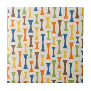Retro Mid Century Modern Abstract Pattern Ceramic Tile