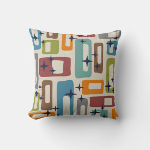 Retro Mid Century Modern Abstract Pattern Cushion
