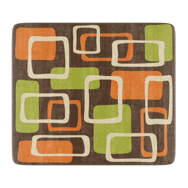 Retro Mid Century Modern Abstract Pattern Cutting Board (Front)