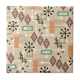 Retro Mid Century Modern Abstract Pattern Lamp Sha Ceramic Tile