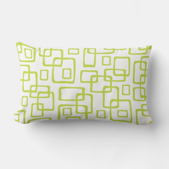 Retro Mid Century Modern Abstract Pattern Lumbar Cushion (Front)