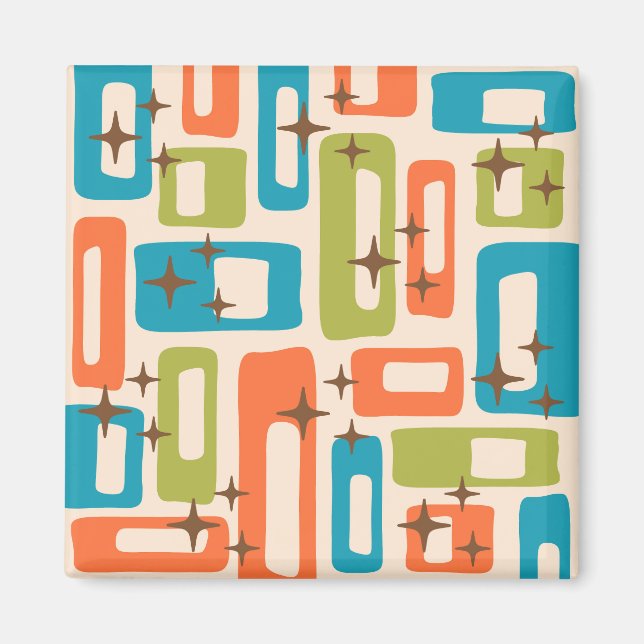 Retro Mid Century Modern Abstract Pattern Magnet (Front)